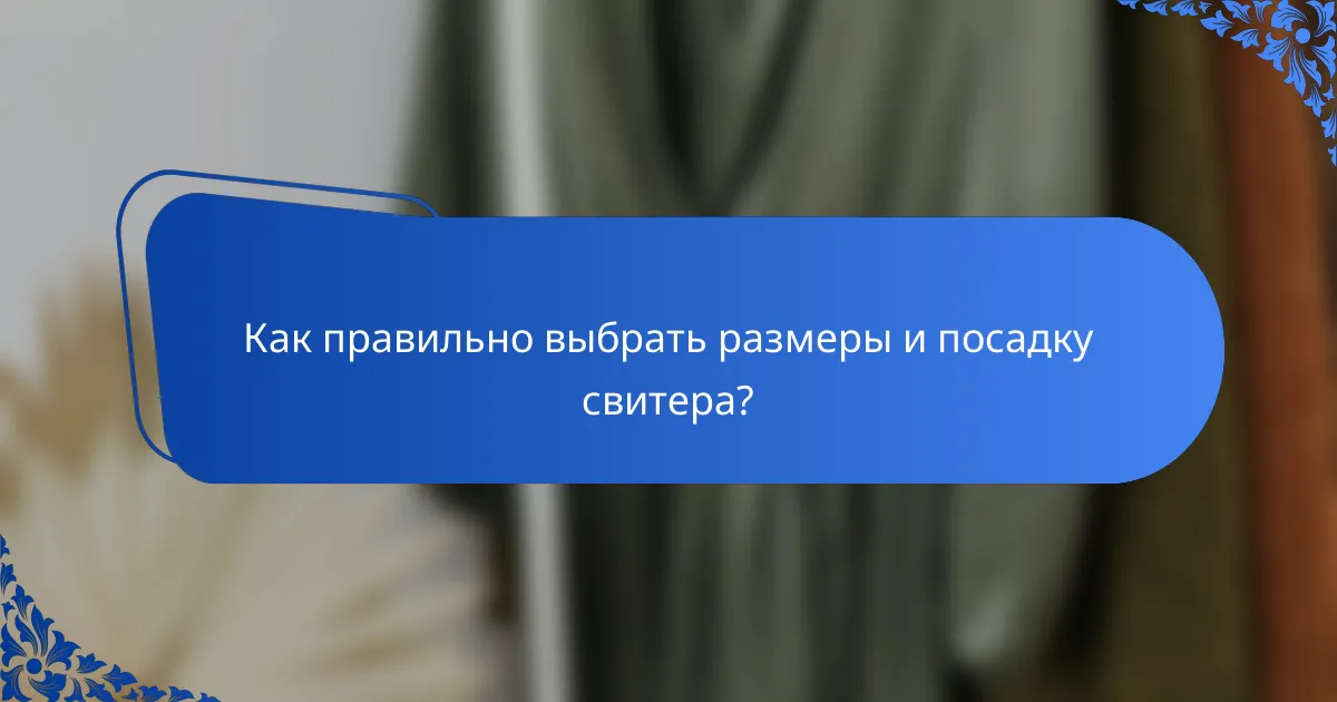 Как правильно выбрать размеры и посадку свитера?