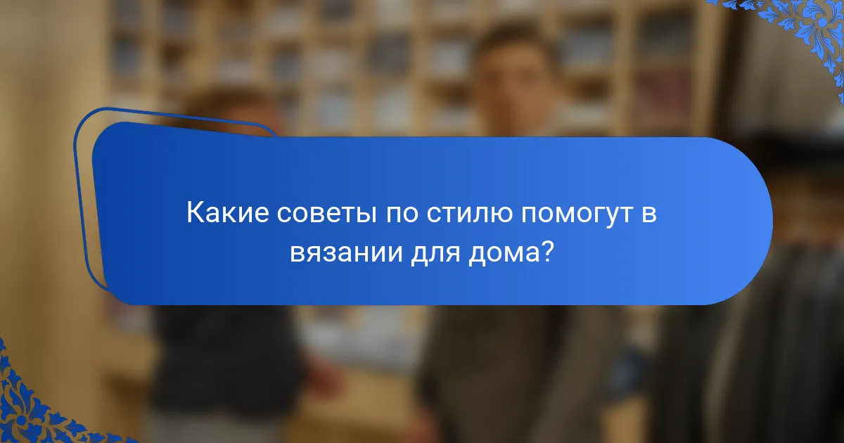 Какие советы по стилю помогут в вязании для дома?