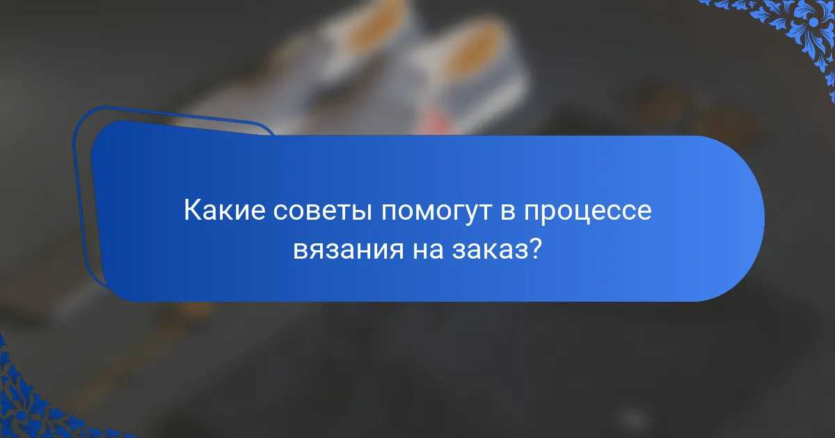 Какие советы помогут в процессе вязания на заказ?